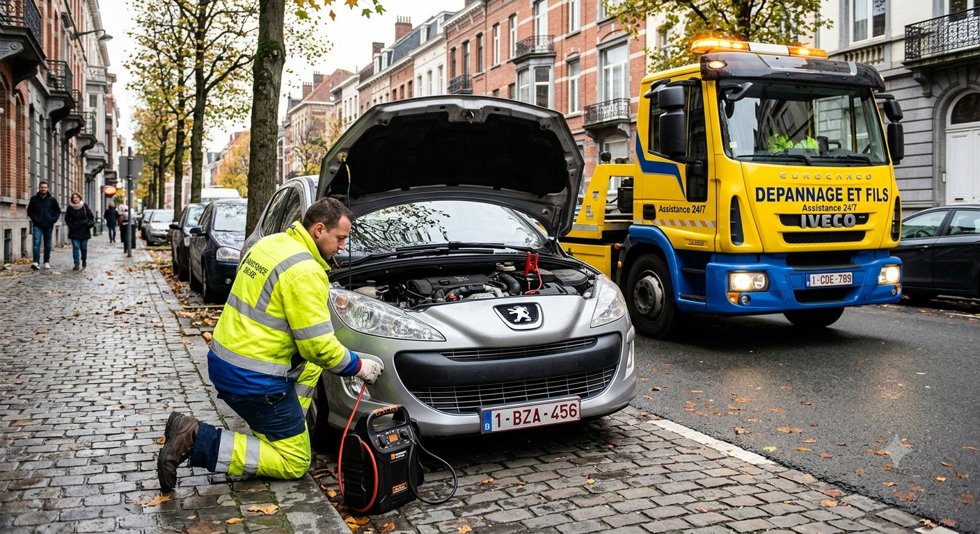 Dépannage batterie voiture Bruxelles — batterie à plat remplacement sur place